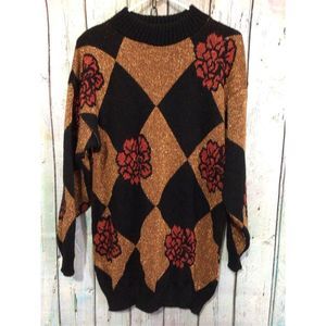 Dana Scott Black and Gold Women's Mockneck Sweater